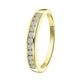 Lucardi Dames Ring goudkleurig met zirkonia van Swarovski - Ring - Echt Zilver