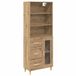 vidaXL Highboard Artisan Eiken 69,5 x 34 x 180 cm Bewerkt hout