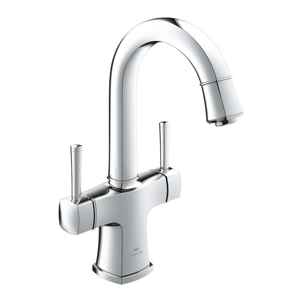 GROHE Grandera 2-greeps wastafelmengkraan m/waste hoog chroom 20666000