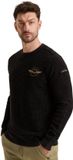 PME Legend R-neck Cotton Garment Dye Stone Washed Zwart L