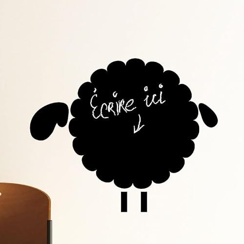 Ambiance Sticker Leisteen schoolbord – muurstickers zelfklevend afwasbaar – schapen 1 – H45 x L 55 cm