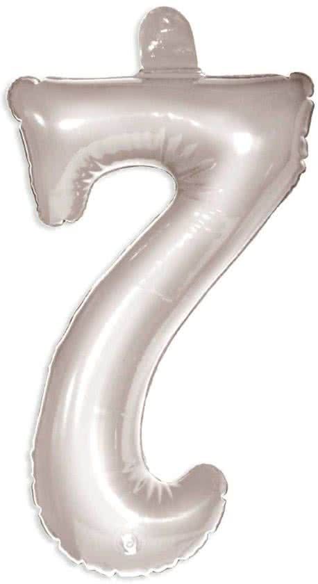 Folat Opblaascijfer 7 Zilver