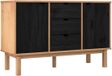 vidaXL Dressoir OTTA Noir 113,5 x 43 x 73 cm Pin massif