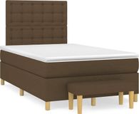 vidaXL Boxspring met matras stof donkerbruin 120x190 cm