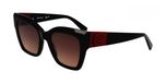 Longchamp LO762S Zonnebril Vrouwen Zwart Kunststof Rechthoekig 52mm