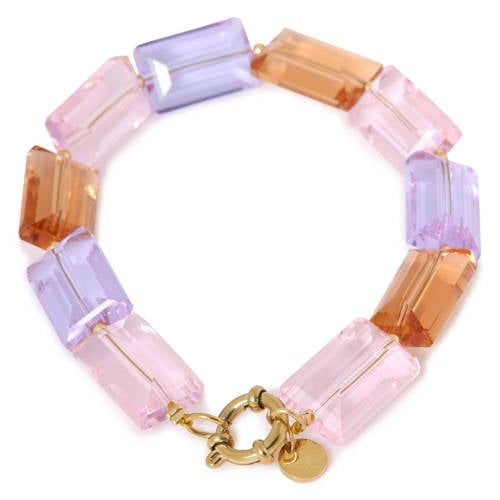 Label Kiki gold plated armband Colorful Shiny