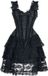 Gothicana by EMP Gothicana Zwarte korte korsetjurk met kant - Dames - L