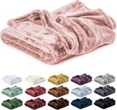 Lavea® Fleece Deken 220x240 cm – 2-persoons, Zacht – Warme Woondeken van Pluizige Microvezel voor Bank en Bed, Ademend en Wasbaar – Poederroze