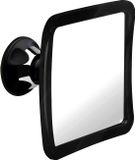 Mirrorvana - Draaibare mistloze douchespiegel, beslaat niet - 16,3 x 16,3 cm (zwart)