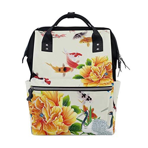 MONTOJ Koi en kraan Canvas Rugzak Travel Campus Rugzak - 5601224251763