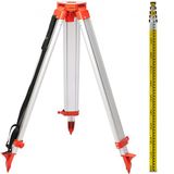 VEVOR Kit de trépied et mire pour niveau laser rotatif, trépied universel léger + mire pour laser ligne, trépied en aluminium ouvert 165 cm fermé 104 cm, mire télescopique en aluminium 5 m construction