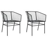 VidaXL Tuinstoelen 2 stuks Polyrattan Zwart