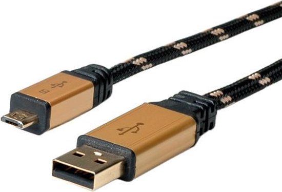 Roline Gold USB naar USB Micro B kabel - USB 2.0 - 1,8 meter