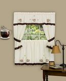Achim Home Meubels Cuppa Joe 58-Inch door 36-Inch Versierd Cottage Topper met 58-Inch door 36-Inch Swaggers voor Windows