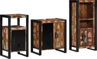 vidaXL Meuble de salle de bain 3 pièces multicolore et noir