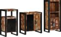 vidaXL Meuble de salle de bain 3 pièces multicolore et noir