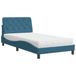 vidaXL Lit avec matelas, bleu, 180x200 cm, velours