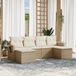 Maison Exclusive - Ensemble de meubles de jardin 6 pièces avec canapé et coussins, beige, en polyrotin