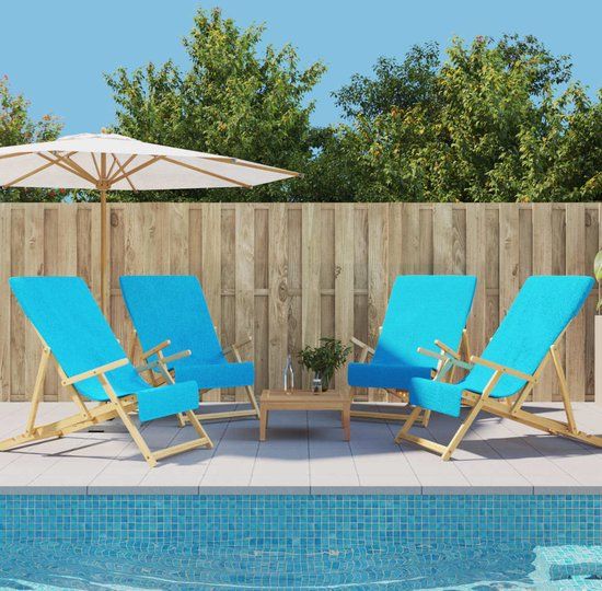 vidaXL Strandhanddoeken Turquoise 60x135 cm - 4 stuks