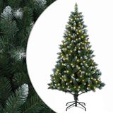 vidaXL Kunstkerstboom 210 cm 300 LED's Warmwit PVC en Metaal Groen
