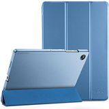ProCase Hoes voor Galaxy Tab A8 10,5 inch SM-X200/ X205) 2022 drievoudig opvouwbaar beschermhoes case ultradunne lichte standaard shell Smart Cover met doorzichtige matte achterhoes blauw