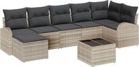 vidaXL Hoek loungeset 2 zitplaatsen Lichtgrijs Polyrattan