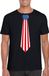 Bellatio Decorations Amerika USA Zwart t-shirt met Amerikaanse vlag stropdas heren - Amerika USA supporter M