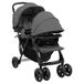 vidaXL Landau tandem - acier - gris foncé
