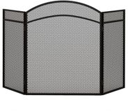 HOMCOM Écran de cheminée, Pare-étincelles pour cheminée, Paravent de cheminée pliable en métal en 3 parties, Noir, 96 x 60 cm