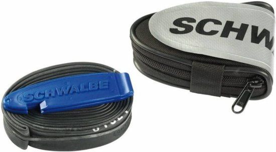 Schwalbe Zadeltas Race Zwart/blauw - Incl. Binnenband & Bandenlichters