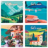 Villa d'Este Home Tivoli That's Amore Decoratieve tegel van keramiek, kurkvloer, 20 x 20 cm, 4 stuks
