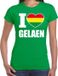 Bellatio Decorations Carnaval t-shirt I love Gelaen voor dames - groen - Geleen - Carnavalshirt / verkleedkleding XL