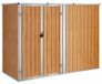 Abri de jardin - Abri à outils en acier galvanisé - 225x89x161 cm - Étanche - Métal avec cadre en plastique - Marron