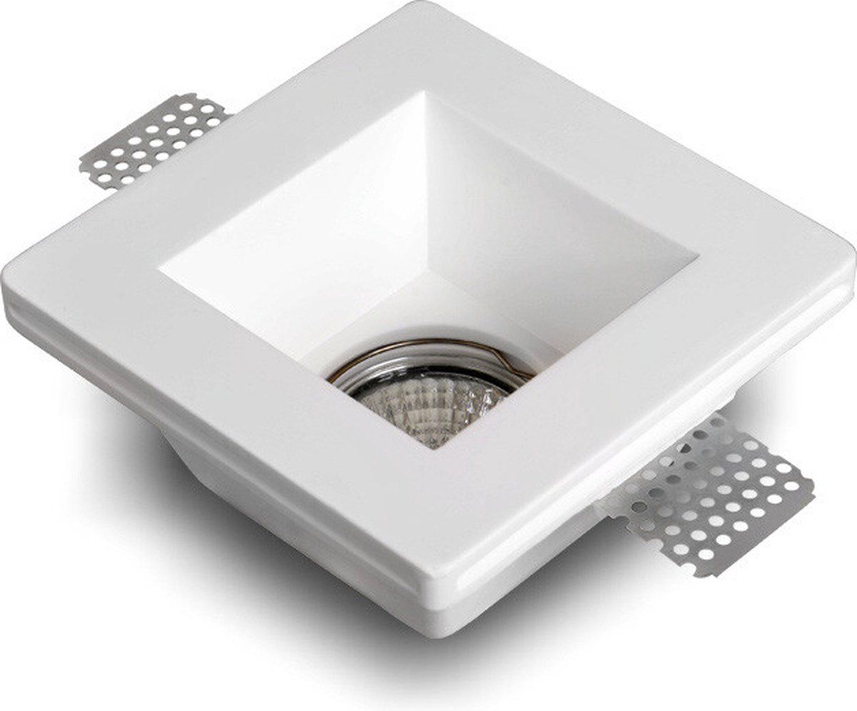Ledl Stucspot Vierkant Inbouwspot GU10 - GU5.3 - Wit