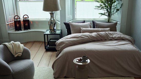 Rivièra Maison Connor dekbedovertrek - Tweepersoons - 200 x 200/220 cm - Zand