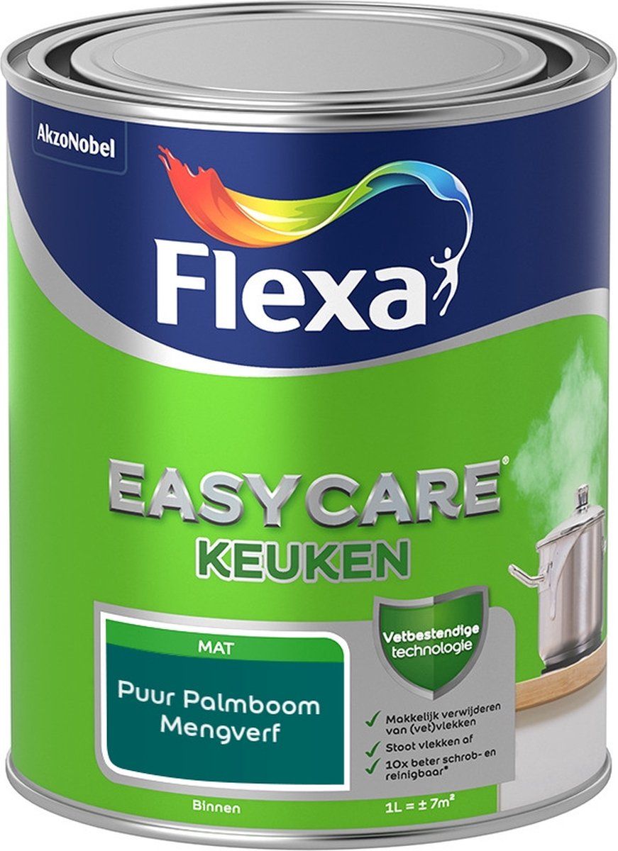 FLEXA Easycare Muurverf - Keuken - Mat - Puur Palmboom - 1 liter