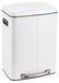 Poubelle en acier inoxydable, 2 x 20 litres, système de fermeture douce, couleur blanche