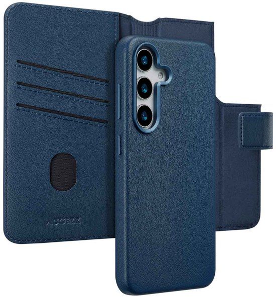 Accezz Leather Bookcase 2-in-1 met MagSafe voor de Samsung Galaxy S25 - Nightfall Blue