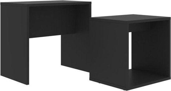 vidaXL Salontafelset - 48x30x45 cm - Bewerkt Hout - Zwart