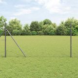 vidaXL Hexagonal Wire Mesh Fence with Ground Stakes 10 x 1 m Grey