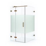 Maxaro Douchecabine Diamond 120x100cm 8mm Helder Veiligheidsglas met Matte Strook Koper