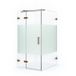 Maxaro Douchecabine Diamond 120x100cm 8mm Helder Veiligheidsglas met Matte Strook Koper