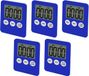WTD Deutschland Set van 5 digitale timers, alarmklokken, blauw