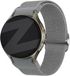 Bandz Elastisch nylon bandje 'Easy fit' - Lichtgrijs - Geschikt voor Samsung Galaxy Watch 7/6/5/4/FE