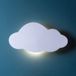Lights4fun wandlamp, witte fleece, met warmwitte leds Nuvola Wit