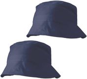 Shoppartners 10x stuks vissershoedjes/zonnehoedjes donkerblauw voor volwassenen - Zomerhoeden