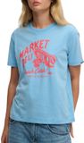 Superdry Roadside Trade Relaxed Shirt Dames Blauw/Rood Maat 8