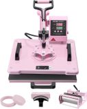 VEVOR Warmtepers Transferpers 30x38cm 5 in 1 Tumbler Press T-shirts Roze