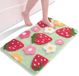 QJHOMO Tapis de bain vert, fraise, antidérapant, tapis de bain lavable, tapis de bain coloré, tapis de douche doux en microfibre, tapis de bain absorbant, 50 x 80 cm