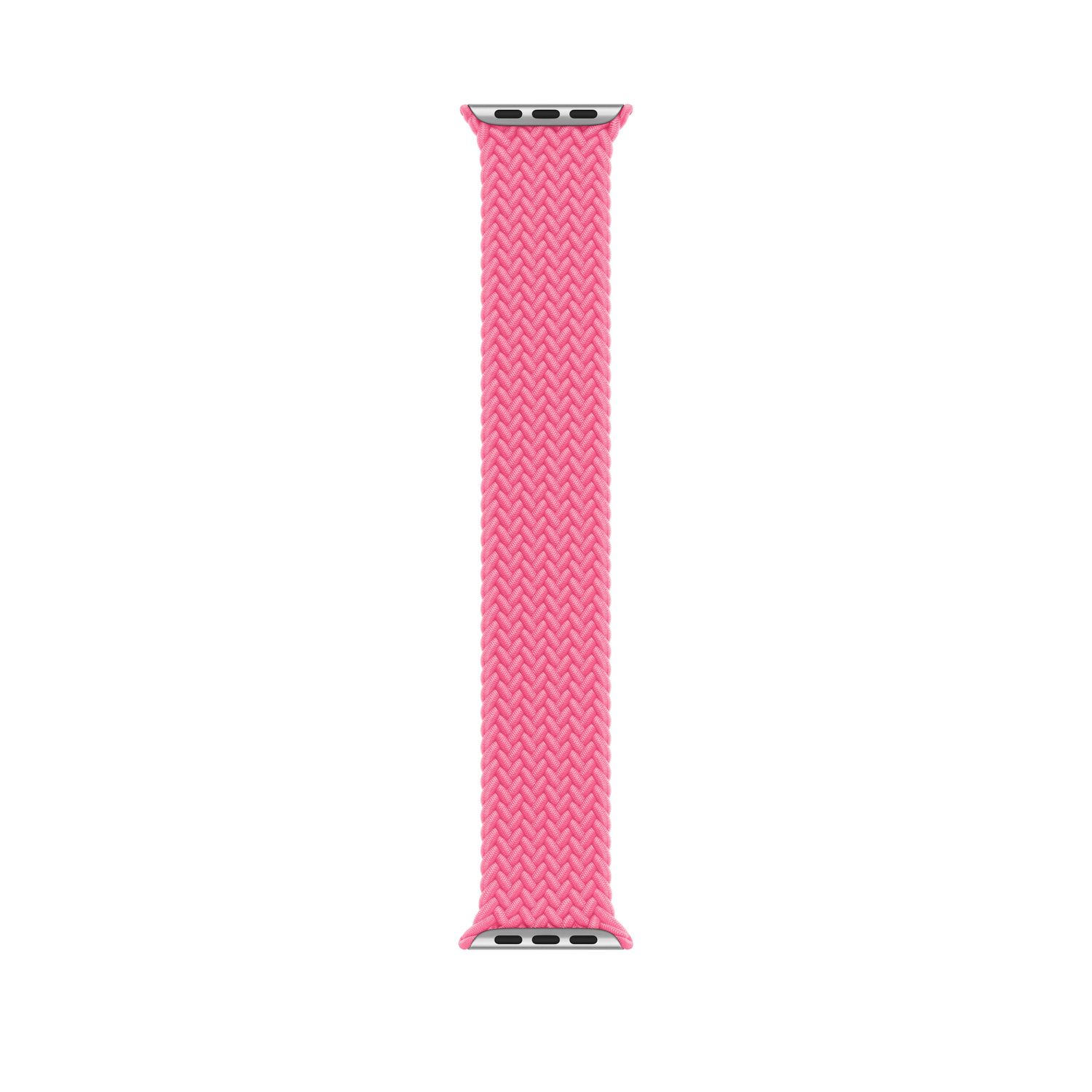 Apple Gevlochten solobandje voor de Apple Watch | 44/45/46/49 mm - Maat 10 - Flamingo Roze Polyester